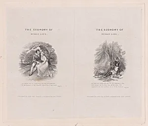 Two illustrations for "The Economy of Human Life" by John van Voorst|Frank Howard|Robert Dodsley