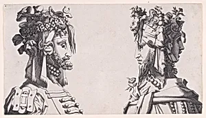 Two Male Busts with Head-dresses for the Ballet