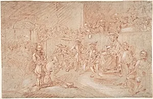 Two Men Before a Judge in a Crowded Courtroom