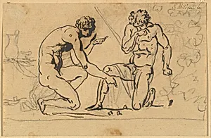 Two Nude Men Playing with Dice