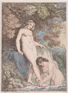 Two Nymphs Bathing, One Washing the Other's Foot
