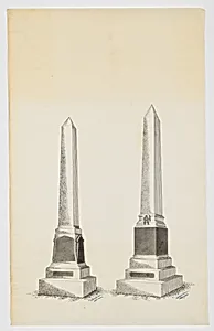 Two Obelisk Grave Monuments (one numbered 741)
