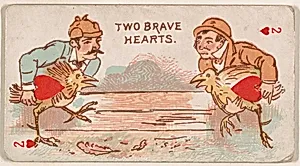 Two of Hearts, Two Brave Hearts, from Harlequin Cards, 2nd Series (N220) issued by Kinney Bros. by Kinney Brothers Tobacco Company