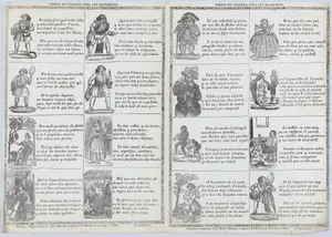 Two sheets (printed as one) with verses in Valencian for masquerades