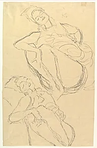 Two Studies for a Crouching Woman