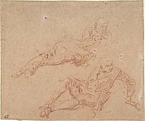 Two Studies of Reclining Youth