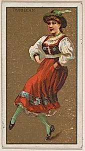 Tyrolean, from National Dances (N225, Type 1) issued by Kinney Bros. by Kinney Brothers Tobacco Company
