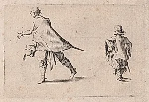 Un Gentilhomme et Son Page (A Gentleman and his Page), from Les Caprices Series B, The Nancy Set by Jacques Callot|Lorenzo de' Medici