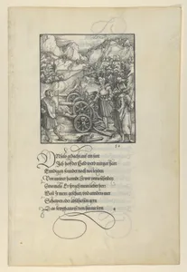 Unfalo Endangering Theuerdanck, Causing the the Explosion of Three Cannons, from Theuerdanck