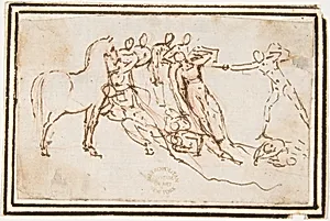 Unidentified Subject (Nine Figures and a Horse)