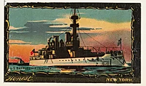 U.S. Battleship Indiana, from the Transparencies series (N137) issued by W. Duke, Sons & Co. to promote Honest Long Cut Tobacco by W. Duke, Sons & Co.