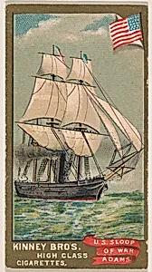 U.S. Sloop of War Adams, from the Naval Vessels of the World series (N226) issued by Kinney Bros. by Kinney Brothers Tobacco Company