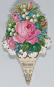 Valentine - Mechanical - elaborate nosegay, fan souvenir by Anonymous, British, 19th century