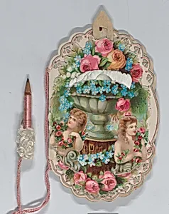Valentine - Mechanical - elaborate Valentine, Dance Card, Baby by Anonymous, British, 19th century