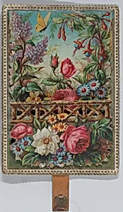 Valentine - Mechanical floral scene - a man on a horse offers a woman a rose - symbol of love. by Anonymous, British, 19th century