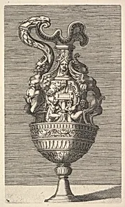 Vase with Two Winged Satyrs by Claes Jansz. Visscher|René Boyvin|Polidoro da Caravaggio|Rosso Fiorentino|Frederick de Wit