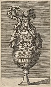 Vase with Two Winged Satyrs by Frederick de Wit|Rosso Fiorentino|Polidoro da Caravaggio|Claes Jansz. Visscher|René Boyvin