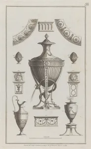 Vases and Ornament Designs, nos. 200-208, plate 38 from "Designs for Various Ornaments"