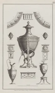 Vases and Ornament Designs, nos. 200-208, plate 38 from "Designs for Various Ornaments"