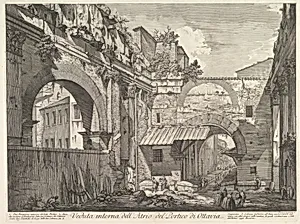 Veduta interna dell'Atrio del Portico di Ottavia (Internal View of the Atrium of the Portico of Octavia), in: 'Vedute di Roma' (Views of Rome) by Giovanni Battista Piranesi
