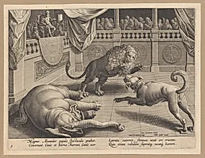 Venationes ferarum avium, piscium... by Jan Collaert I|Karel van Mallery|Cornelis Galle I|Jan van der Straet, called Stradanus