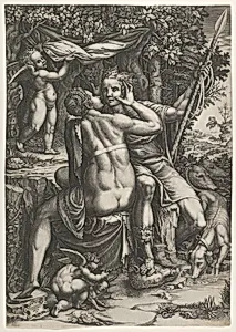 Venus and Adonis by Giorgio Ghisi|Teodoro Ghisi