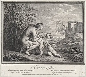 Venus nursing three Cupids in a landscape