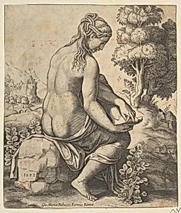 Venus removing a thorn from her foot