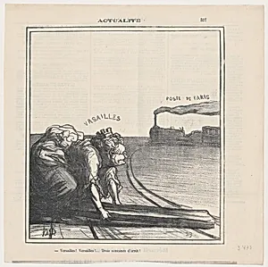 Versailles! Versailles!... Three weeks of interruption, from 'News of the day,' published in Le Charivari, April 18, 1871 by Honoré Daumier|Marie Joseph Louis Adolphe Thiers