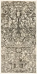 Vertical ornament panel with Mars