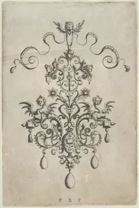 Vertical Panel with Design for a Pendant, from Ars His Myronis Nobilis Effingitus Pagellulis