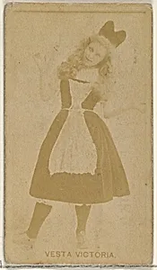 Vesta Victoria, from the Actors and Actresses series (N45, Type 8) for Virginia Brights Cigarettes by Allen & Ginter