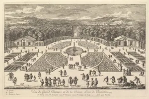 Veüe du Grand Parterre et de la Demie Lune de Richelieu