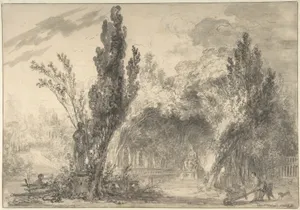 View of a Park by Jean Honoré Fragonard