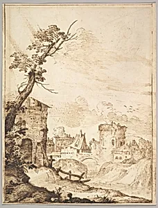 View of a Town with a Tower