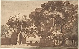 View of Buildings and Linden Trees in Rijswijk