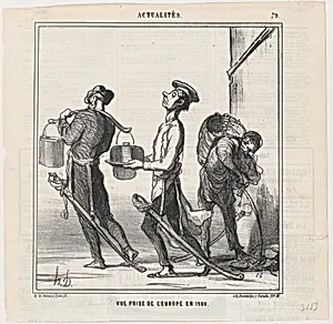 View of Europe in 1900, from 'News of the day,' published in Le Charivari, April 17, 1868 by Arnaud de Vresse|Destouches|Honoré Daumier