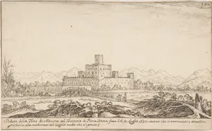 View of Motrone Castle (before its demolition around 1692)