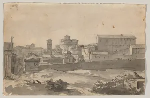 View of Rome (recto); A Woman's Head In Profile (verso)