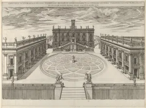 View of the Campidoglio as re-designed by Michelangelo from the 'Speculum Romanae Magnificentiae'