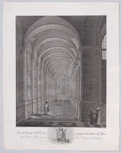 View of the cloister of the Church of the monastery of El Escorial, from a series of Views of El Escorial