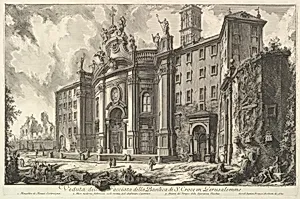 View of the Façade of the Basilica of S. Croce in Gerusalemme [the Holy Cross in Jerusalem], from Vedute di Roma (Roman Views) by Giovanni Battista Piranesi
