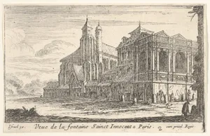 View of the Fountain of the Innocents, Paris, with the Church of the Holy Innocents beyond