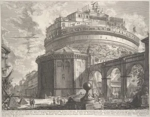View of the Mausoleum of the Emperor Hadrian (now called Castel S. Angelo) from the rear, from Vedute di Roma (Roman Views)