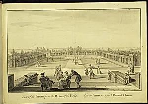 View of the Parterre from the Portico of the House at Stowe, Buckinghamshire by Jacques Rigaud