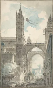 View of the Portal and Principal Entrance of the Cathedral of Palermo during the Festival of Sta. Rosalia