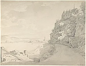 View of the Rhine and Remagen from the North (?) by Ernst Fries