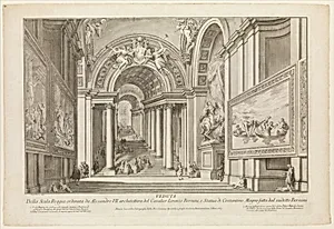 View of the Scala Reggia ordered by Alesandro VII (Vedute Della Scala Reggia ordinata da Alesandro VII) by Giovanni Ottaviani|Francesco Panini