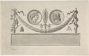 Vignette with Two Portrait Medallions