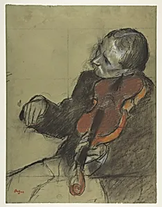 Violinist, Study for "The Dance Lesson" by Edgar Degas